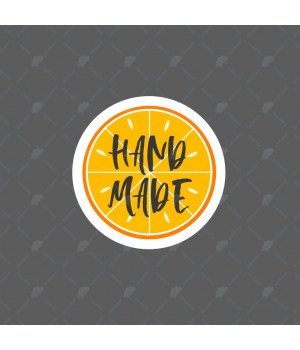 "Handmade апельсин" наклейка круглая (d-3,3см)