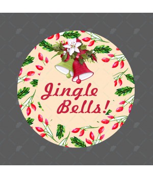 "Jingle Bells" наклейка круглая (d-4,5см)