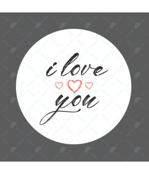 Наклейка "I love you" круглая (d-4,5см)