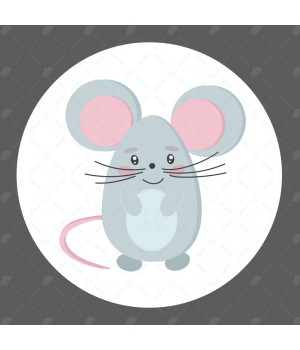 "Мышка" наклейка прозрачная (d-4,5см)